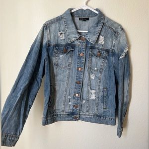 Distressed denim jacket